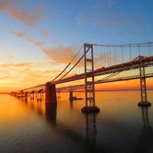 Chesapeake Bay Bridge at Sunset