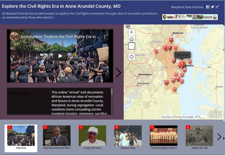Screen shot of Civil Rights Virtual Tour
