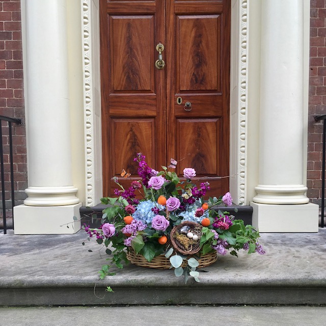 May Day basket in front of Hammond-Harwood House