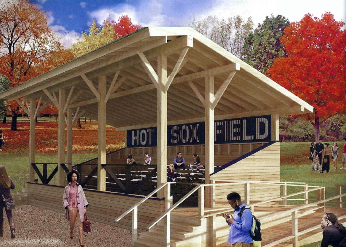 Artist rendering of new Hot Sox Grandstand