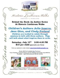 Behind the Book July event at Linthicum Walks