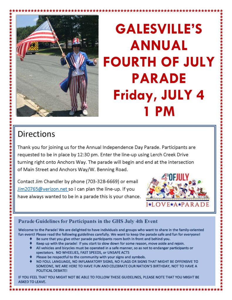 Galesville July 4 Parade at 1:00 in downtown Galesville