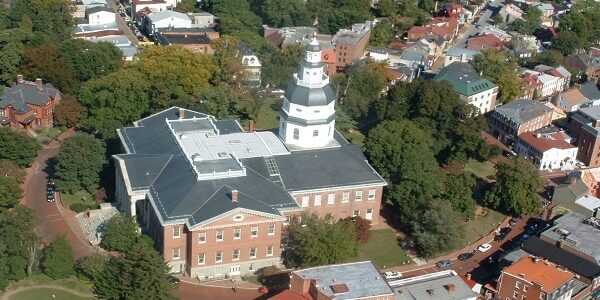 Annapolis State House areal view