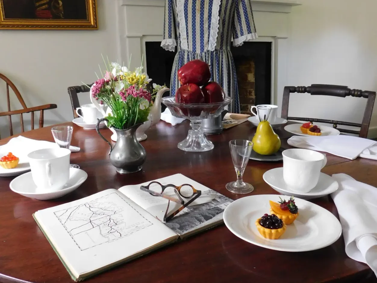 table set for tea and tarts