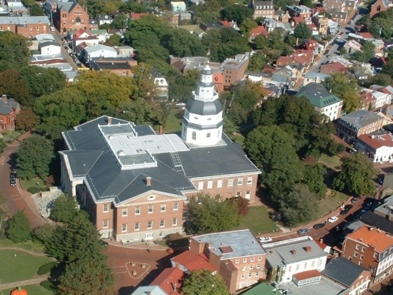 Annapolis State House areal view