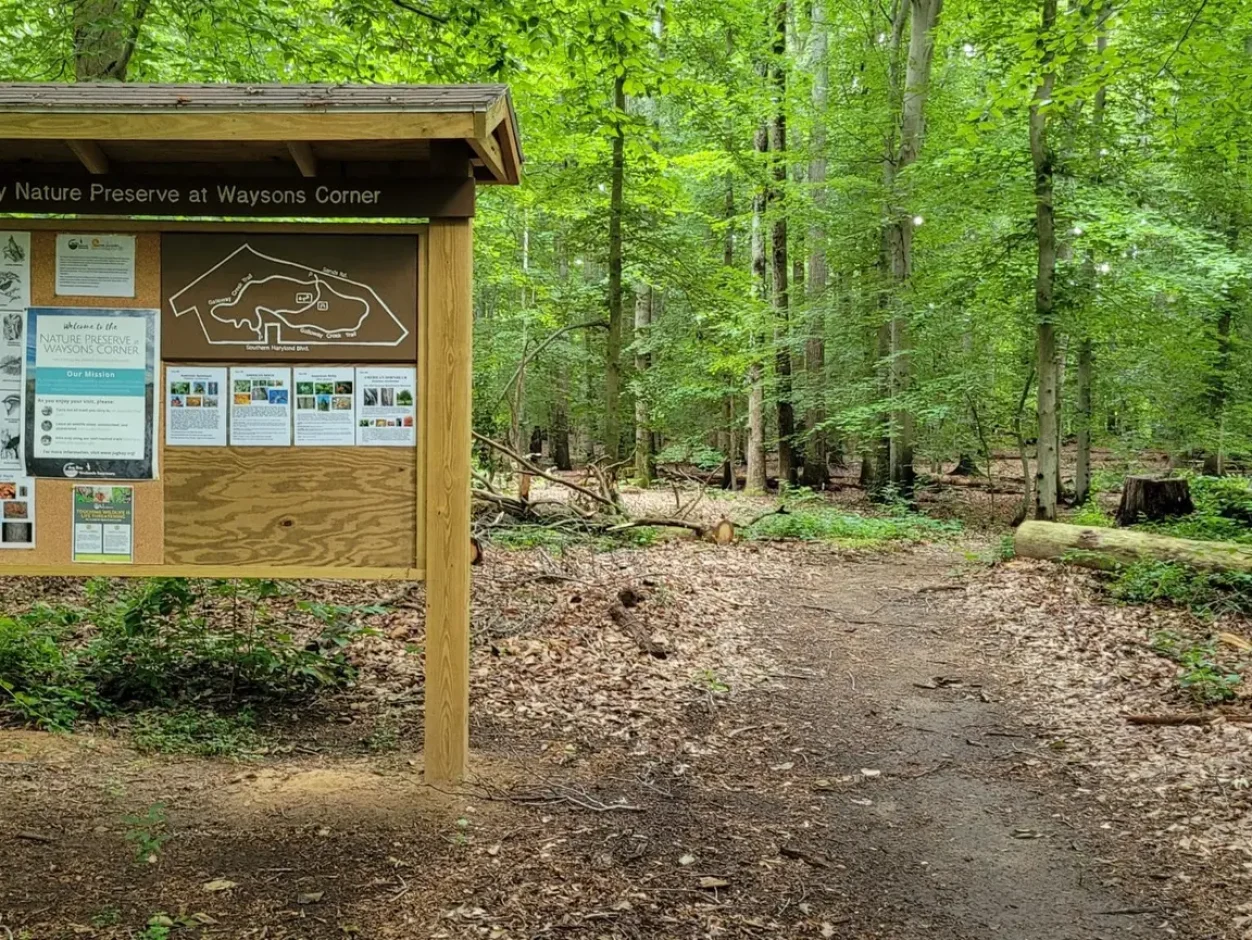 Jug Bay kiosk sign with map